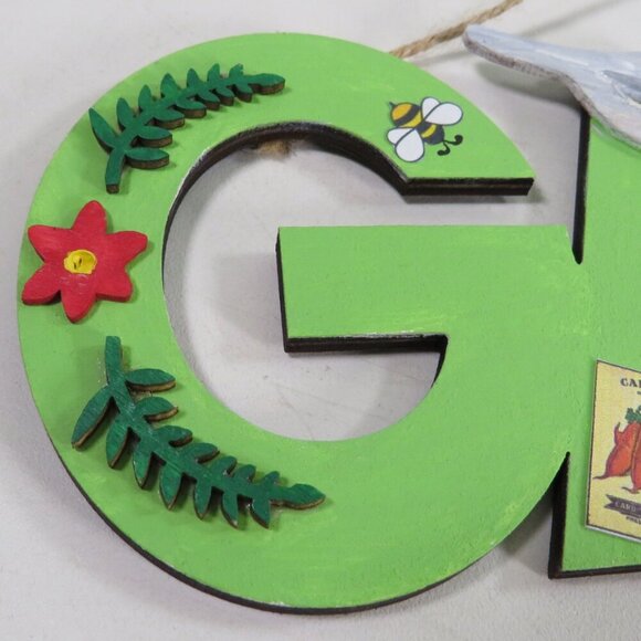 Wood GARDEN Gardening Themed Sign (dimensional) - Picture 3 of 9